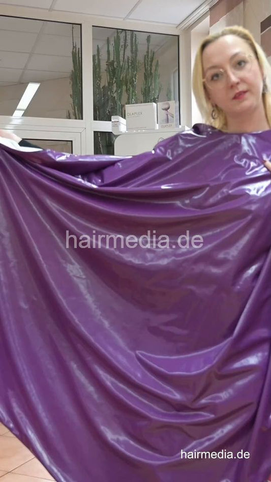 1183 Juli by Jiota shampoo and small rod faked perm sesssion PVC capes complete vertical video
