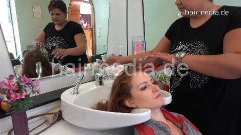 8147 JuliaR 2 by DanielaG pampering hairwash in vintage ladies hairsalon backward