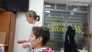 8401 Katharina 1 dry cut buzzcut in barbershop by female barber JelenaB