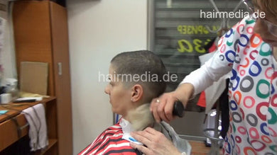8401 Katharina 2 forward shampoo hairwash in barbershop by female barber JelenaB