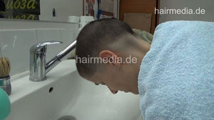 8401 Katharina 2 forward shampoo hairwash in barbershop by female barber JelenaB