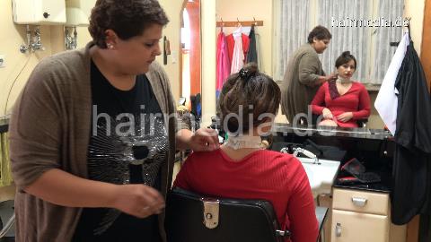 8147 Katia 2 by DanielaG dry haircut in vintage barbershop barberchair