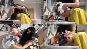 1026 KristinaF by DanielaH laquer pvc shampoocape forward hairwash in salonbowl