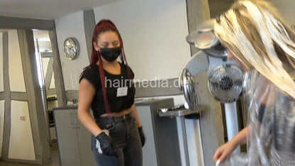 4060 Kyra long hair teen bleaching XXL hair 3 at shampoo station