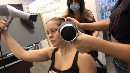 4060 Kyra long hair teen bleaching XXL hair 4 blow and dry buzzcut