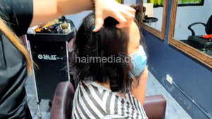 1163 81 Ladies haircut braid cutting