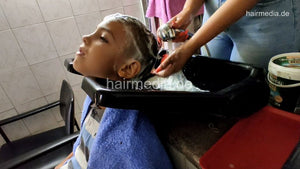 1170 Lazar 6 years old boy backward hairwash shampooing by NevenaI camera 2