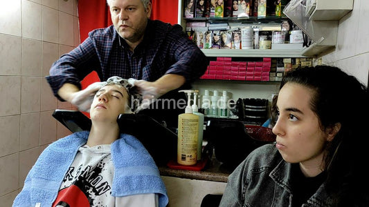 2023 LazarZ in braces gagged 1a shampoo by barber   facecam
