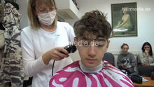 Load image into Gallery viewer, 2022 LazarZ 2 young man mom controlled buzzcut the curls by barber JelenaB
