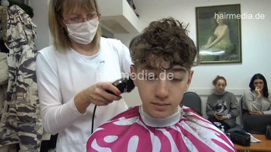 2022 LazarZ 2 young man mom controlled buzzcut the curls by barber JelenaB