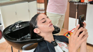 1207 Leyla by barber Maicol backward salon shampoo and blow out