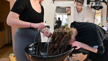 Load image into Gallery viewer, 543 01 Leyla fresh styled barberette hair forward wash and blow styling by LinaW