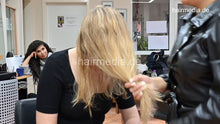 Load image into Gallery viewer, 543 03 Leyla second fresh washed thick blond hair forward wash and blow styling by LinaW