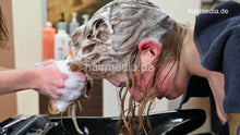 将图片加载到图库查看器，543 04 LinaW second fresh washed thick blond hair forward wash and blow styling by Leyla