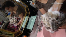 Carica l&#39;immagine nel visualizzatore di Gallery, 6302 MarikaS 2a forward shampoo hairwash by mature barberette in pink bowl