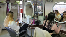 Cargar imagen en el visor de la galería, 1193 MarinaM forward shampoo by barber in red PVC cape