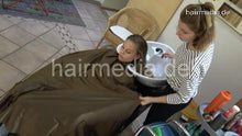Charger l&#39;image dans la galerie, 9078 Michelle 1 teen by LaraE 1st very thick long hair backward salon shampoo