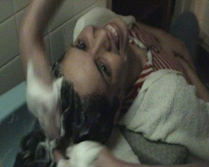 921 backward tub shampooing at home by barber