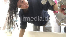Load image into Gallery viewer, 1153 Natasha Ukraine 210311 self home hair shampooing over bathtub
