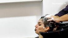 Cargar imagen en el visor de la galería, 1165 Barberette Neda 220104 leatherpants shampooing by barber forward and backward,  facecam