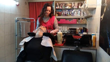 将图片加载到图库查看器，6207 Tall barberette NevenaI 3 backward salon shampooing hair by curly   facecam