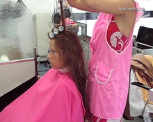 Load image into Gallery viewer, 196 NicoleB 2 by AnjaS longhair salon wet set in pink apron