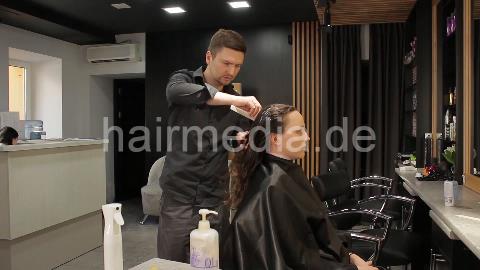 7200 Ukrainian lady 2 pre perm haircut by Ukrainian barber