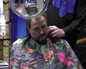 203 s0030  1999 barbershop businessman hairwater scalp massage by barber