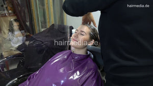 1168 Patrycja pregnant 1 dry cut and backward salon shampooing by barberette Justyna