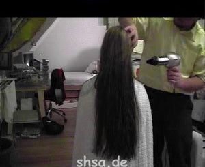 931 KathrinS long hair by German Hairhunger washing at bathtub backward