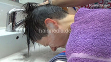 Load image into Gallery viewer, 8401 SanjaM June22 2 forward shampoo hairwash in barbershop by female barber JelenaB