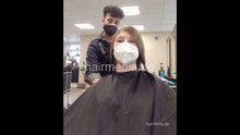 将图片加载到图库查看器，1160 final chop haircut at young male hobby hairdresser student