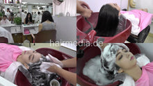 将图片加载到图库查看器，359 Soyeon 4x backward shampoo by asian barber in red bowl