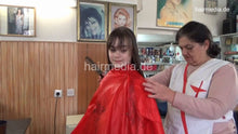Load image into Gallery viewer, 1190 Tea young girl 2 haircut by mature barberette