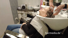 Cargar imagen en el visor de la galería, 7201 Ukrainian hairdresser doing Lithuanian girl in Kaunas, shampoo and haircut