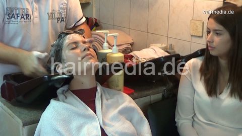 6196 04 Jelena hair ear and face shampooing by barber
