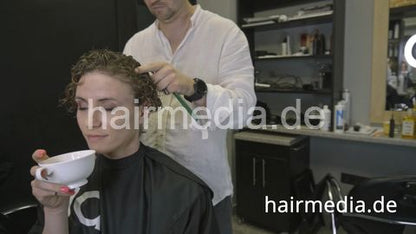 7200 Maria Kucher short hair perm Part 1 by Ukrainian barber