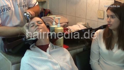 6196 04 Jelena hair ear and face shampooing by barber