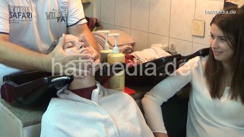 6196 04 Jelena hair ear and face shampooing by barber