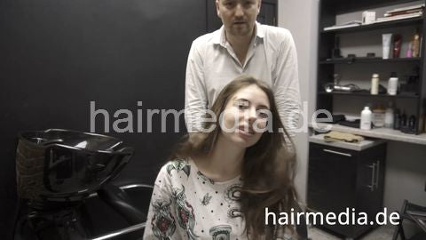 7200 Alexandra 18yo teen perm by Ukrainian barber 1 shampoo and treatment