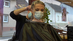 4058 Dzaklina 2021 torture 3 higlighting in black facemask haircut by hobbybarber