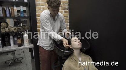 7200 Alexandra 18yo teen perm by Ukrainian barber 1 shampoo and treatment