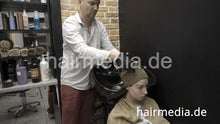 Load image into Gallery viewer, 7200 Alexandra 18yo teen perm by Ukrainian barber 1 shampoo and treatment