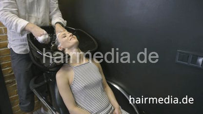7200 Maria Kucher short hair perm - shampoo part by Ukrainian barber