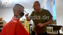 Cargar imagen en el visor de la galería, 2012 20210526 lockdown black slave facemask buzzcut by hobbybarber in home office