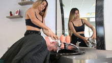 Cargar imagen en el visor de la galería, 2021 Barberette Zoya serving a follower in her salon