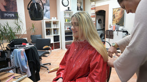 1171 Dragica 1 dry haircut by Meriem in several vinyl capes