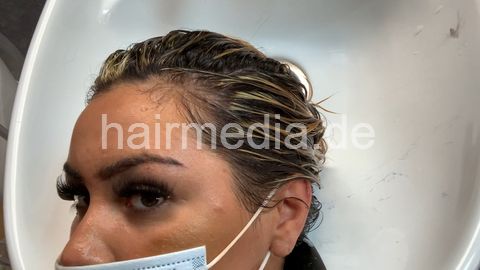 4117 Judy 0821 highlighting Part 2 shampooing by long white nail shampoogirl