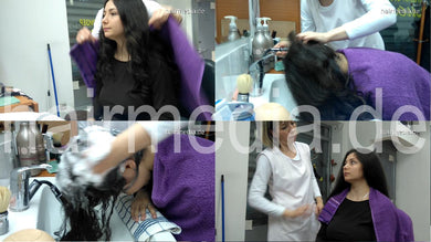 531 Triple Valentina b headscrubbing hairwash by female barber