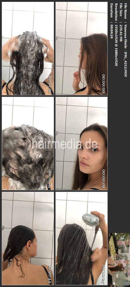1156 01 VanessaT self shower shampoo and blow dry long hair at home